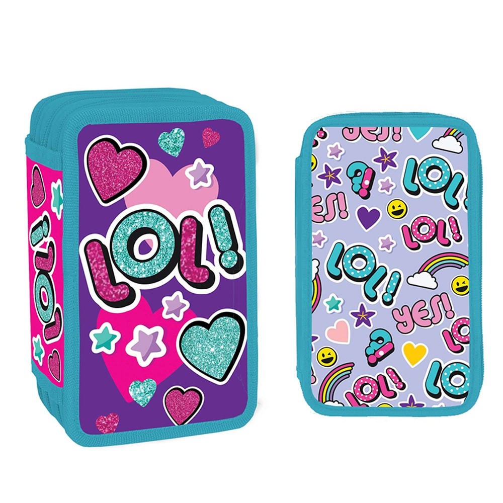 Penar LOL, echipat cu 39 piese, 3 compartimente spatioase, material textil, multicolor - imagine 6